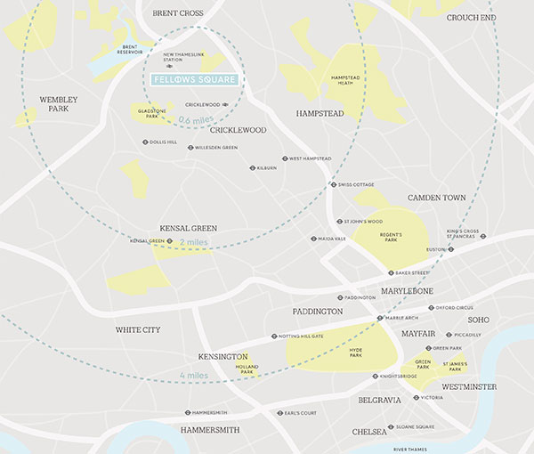 Fellows Square map