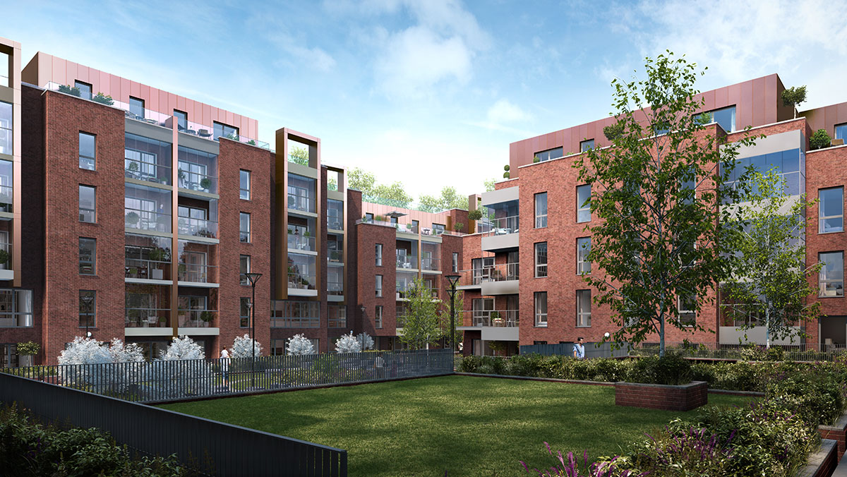 Fellows Square courtyard CGI