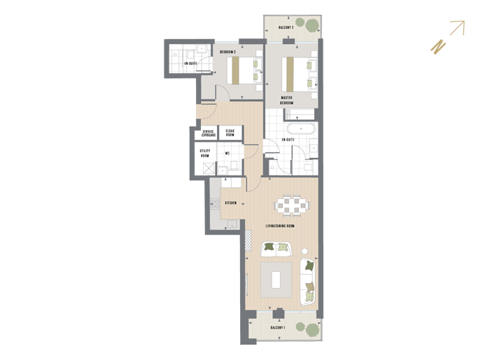 Floorplan for G.3.1 at Queen's Wharf, THIRD