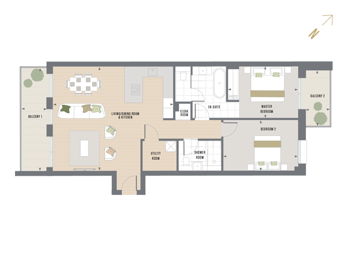 Floorplan for D.3.1 at Queen's Wharf, THIRD