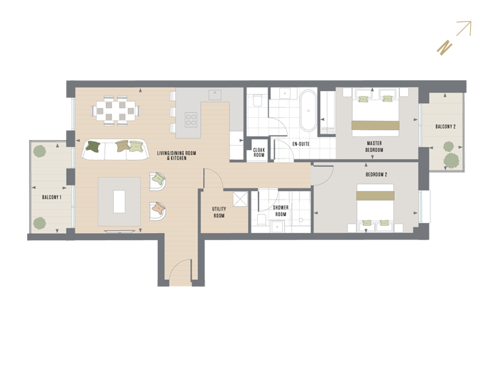 Floorplan for D.4.1 at Queen's Wharf, FOURTH