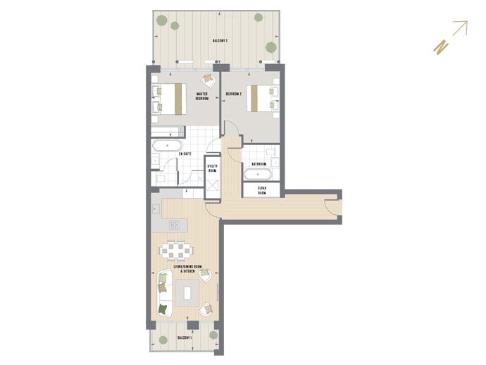 Floorplan for E.4.7 at Queen's Wharf, Fourth