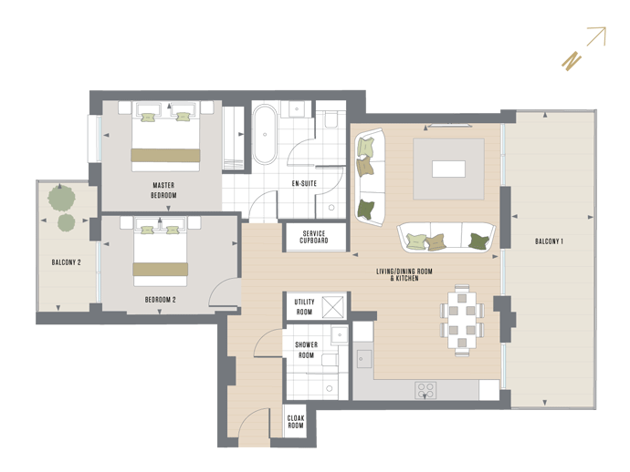 Floorplan for D.5.1 at Queen's Wharf, FIFTH