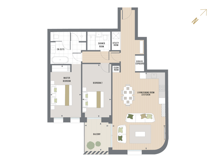 Floorplan for G.3.2 at Queen's Wharf, Third