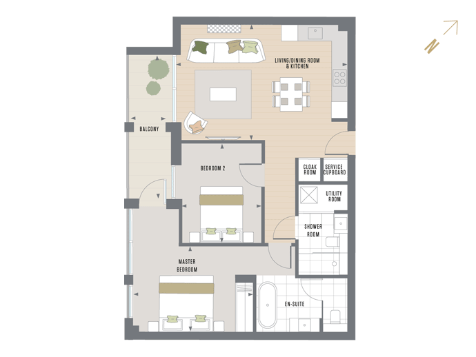 Floorplan for G.1.3 at Queen's Wharf