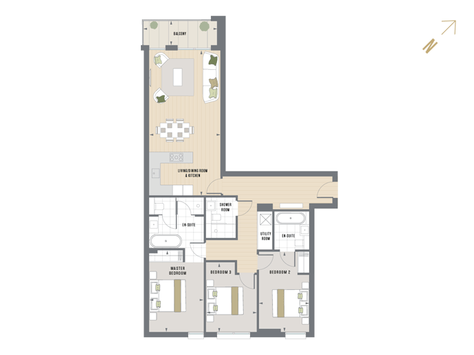Floorplan for C.5.1 at Queen's Wharf, FIFTH