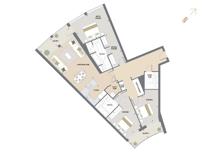 Floorplan for B.5.1 at Queen's Wharf, FIFTH