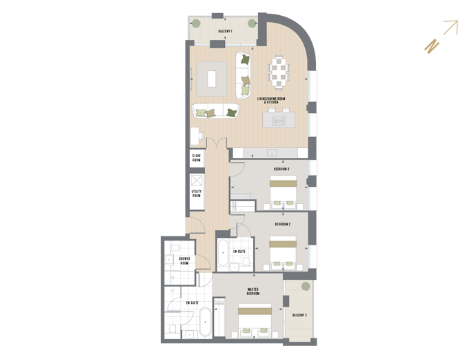 Floorplan for C.3.6 at Queen's Wharf, THIRD