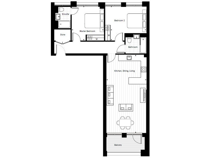 Floorplan for B1.04 at Carlton House Shared Ownership, First