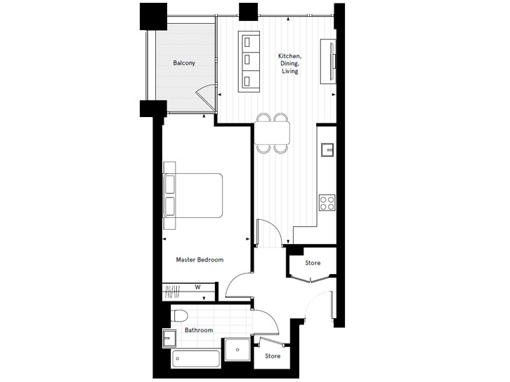 Floorplan for A3.01 at Carlton House Shared Ownership, Second