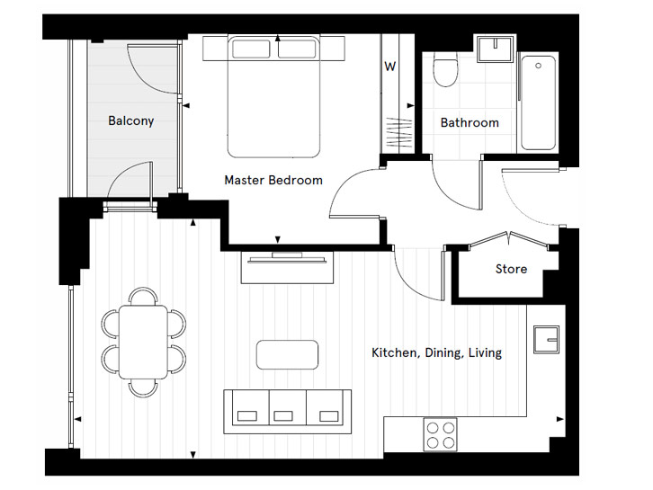 Floorplan for A2.09 at Carlton House Shared Ownership, Second
