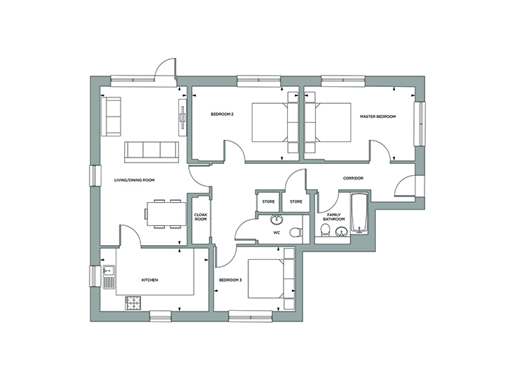 Floorplan for Plot 1 at Sylvan Lodge, Ground