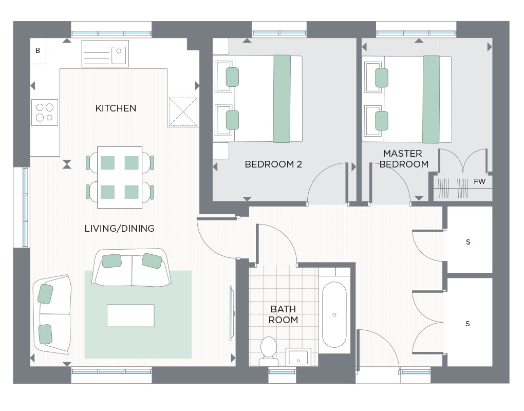 Floorplan for Plot 1 at Driftway Shared Ownership