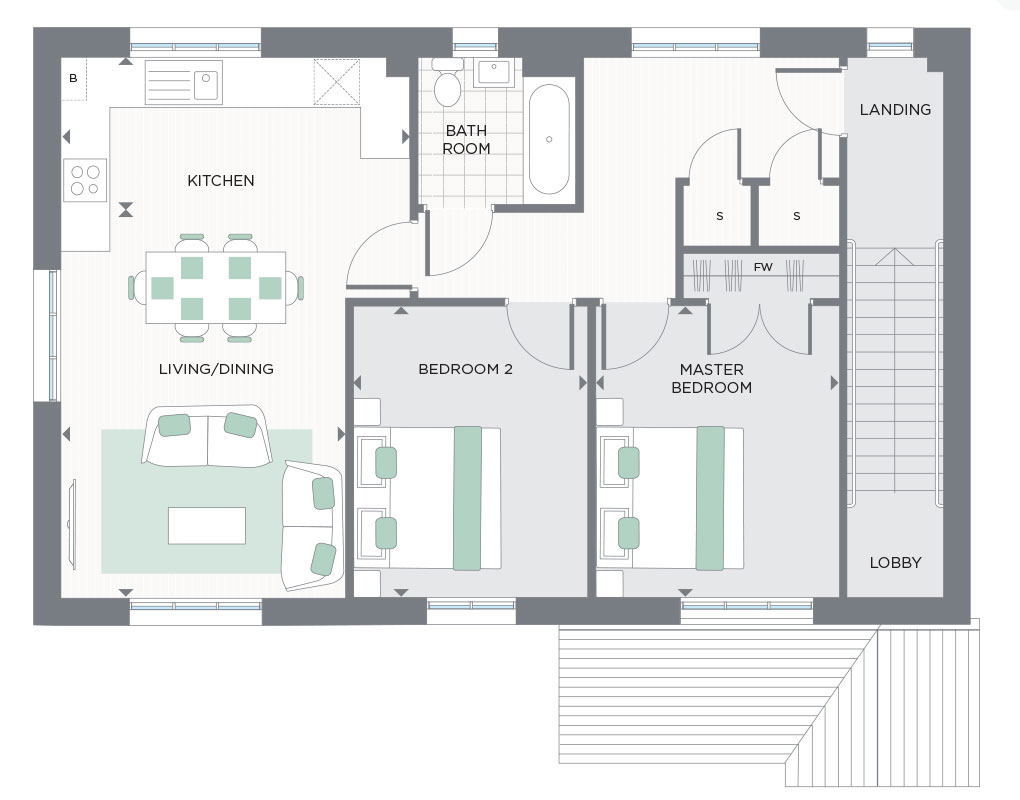 Floorplan for Plot 2 at Driftway Shared Ownership