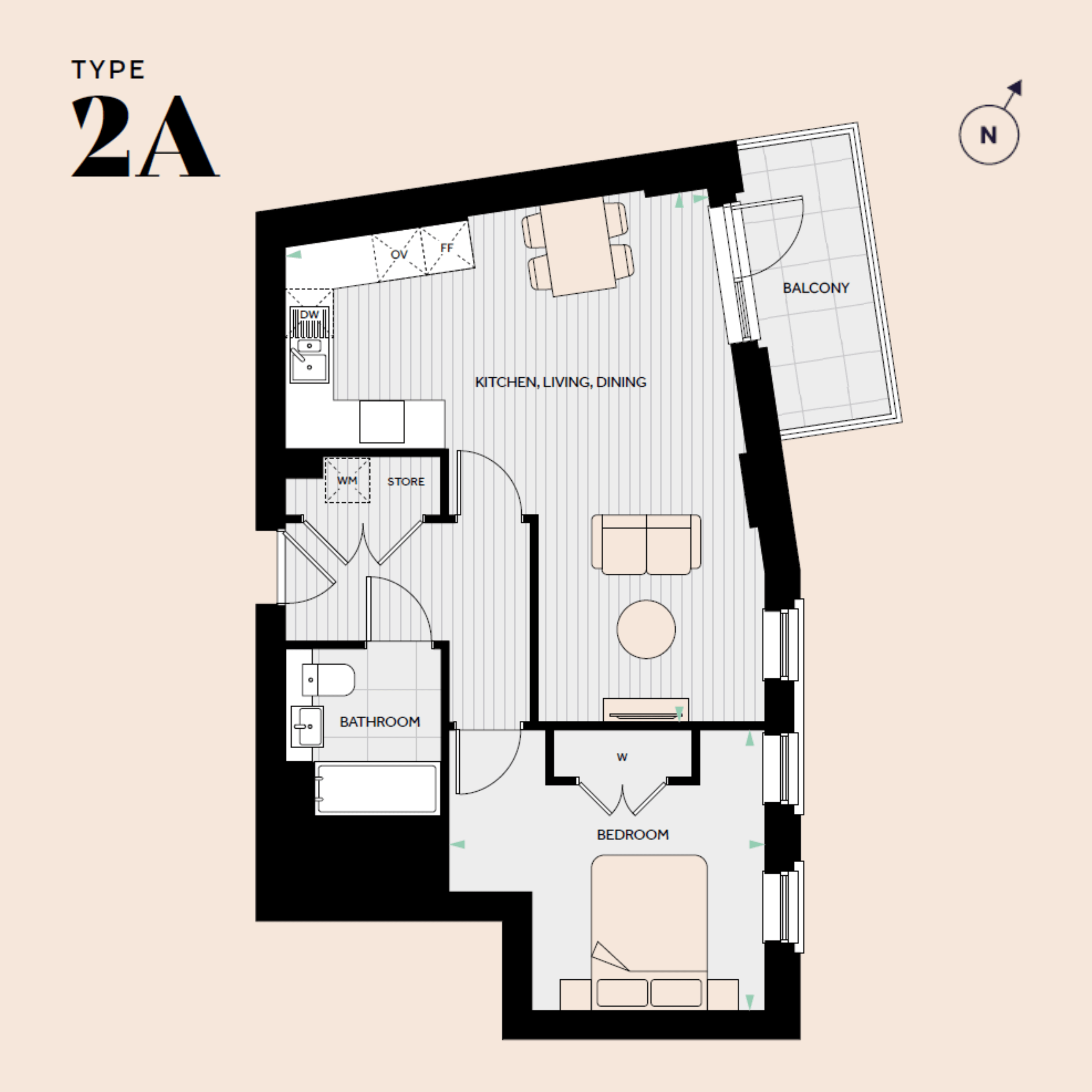 Floorplan for Plot A.42 at The Hue, Fourth